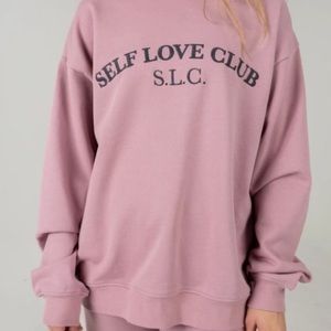 The Mayfair Group Self Love Club Graphic Sweatshirt & Matching Sports Bra